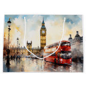 Big Ben und Red Bus in London Große Geschenktüte (Vorderseite)