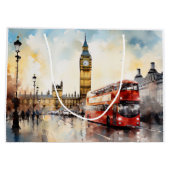 Big Ben und Red Bus in London Große Geschenktüte (Rückseite)