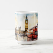 Big Ben und Red Bus in London Kaffeetasse (Mittel)