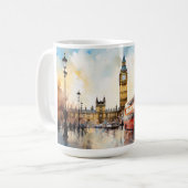 Big Ben und Red Bus in London Kaffeetasse (Vorderseite Links)
