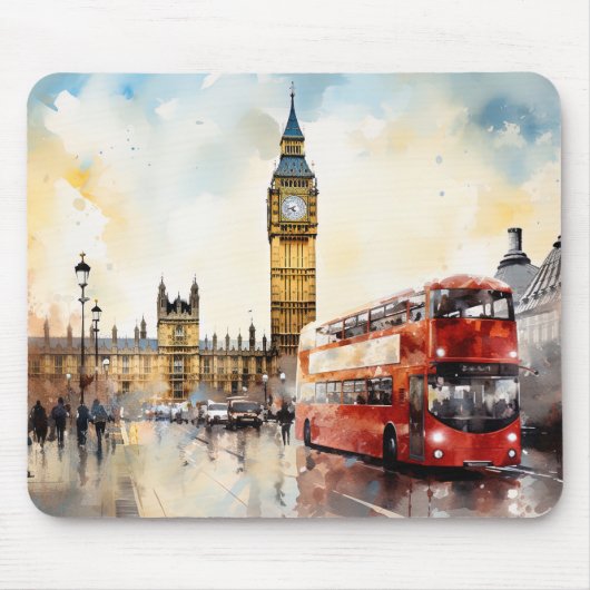 Big Ben und Red Bus in London Mousepad (Vorne)