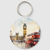 Big Ben und Red Bus in London Schlüsselanhänger (Rückseite)