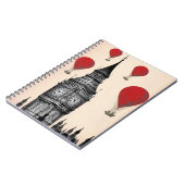 Big Ben und Red Hot Air Balloons 2 Notizblock (Linke Seite)