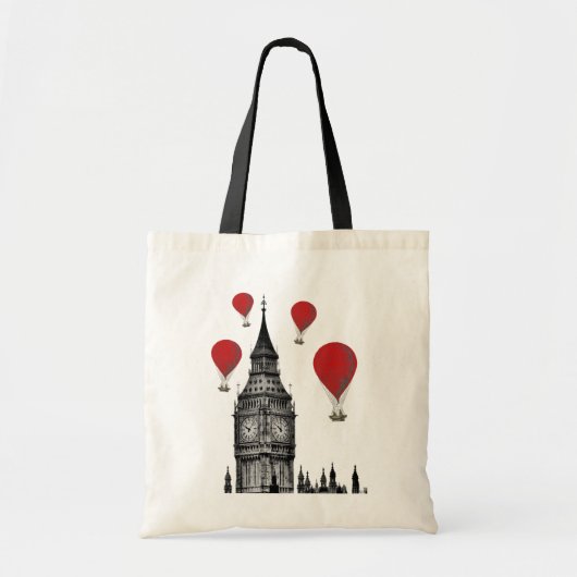 Big Ben und Red Hot Air Balloons 2 Tragetasche (Vorne)