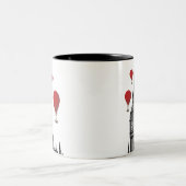 Big Ben und Red Hot Air Balloons 2 Zweifarbige Tasse (Mittel)