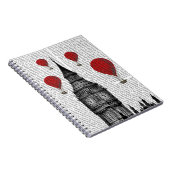 Big Ben und Red Hot Air Balloons Notizblock (Rechte Seite)