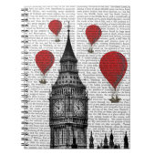 Big Ben und Red Hot Air Balloons Notizblock (Vorderseite)