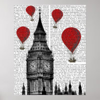 Big Ben und Red Hot Air Balloons
