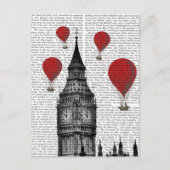 Big Ben und Red Hot Air Balloons Postkarte (Vorderseite)