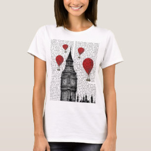 Big Ben und Red Hot Air Balloons T-Shirt