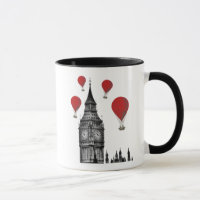 Big Ben und Red Hot Air Balloons