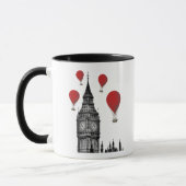 Big Ben und Red Hot Air Balloons Tasse (Links)