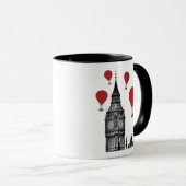 Big Ben und Red Hot Air Balloons Tasse (VorderseiteRechts)