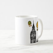 Big Ben und Vintage Heißluftballons Kaffeetasse (VorderseiteRechts)