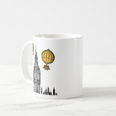 Big Ben und Vintage Heißluftballons Kaffeetasse (Vorderseite Links)