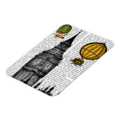 Big Ben und Vintage Heißluftballons Magnet (Linke Seite)