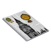 Big Ben und Vintage Heißluftballons Notizblock (Rechte Seite)