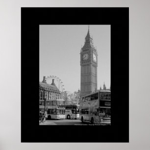 Big Ben und Westminster London - Schwarz-Weiß-Kuns Poster