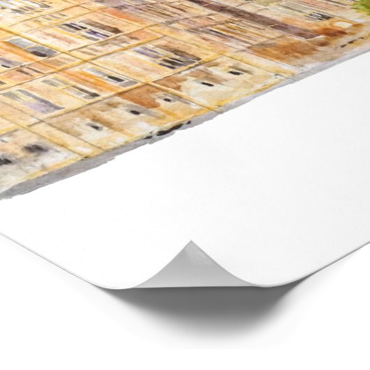 Big Ben und Westminster Palast Aquarell Poster (Ecke)