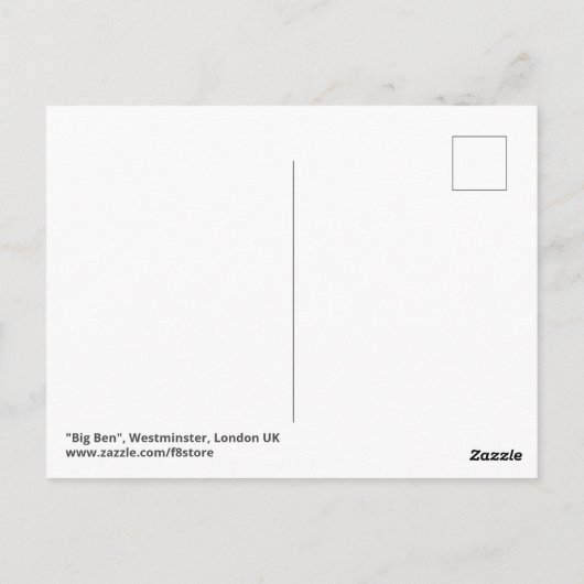"Big Ben" Westminster, London UK Postcard Postkarte (Rückseite)