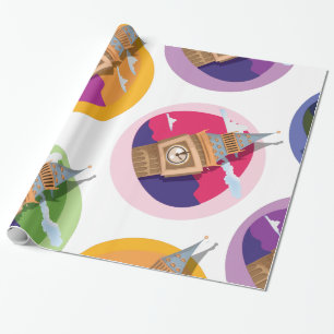 Big Ben Westminster Uhr Tower Pattern Geschenkpapier