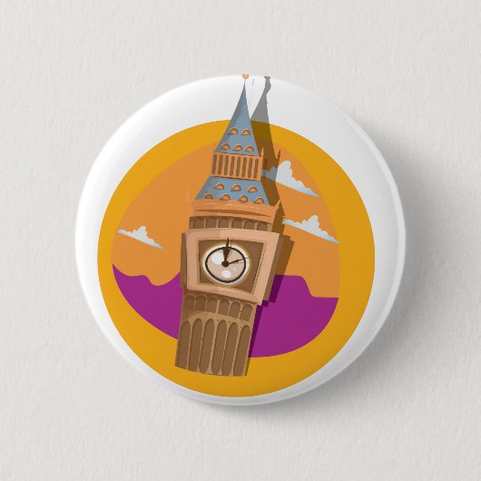 Big Ben Westminster Uhrturm Button (Vorderseite)