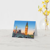 Big Ben Westminster view greeting card Karte (Gelbe Blume)