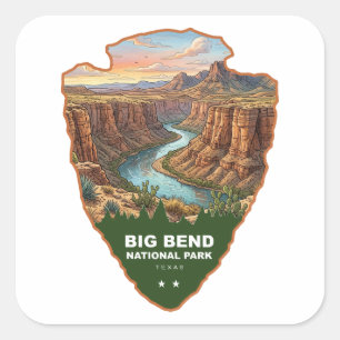 Big Bend National Park Arrowhead Quadratischer Aufkleber