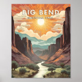 Big Bend National Park Poster Art Print, Retro Nat (Vorne)