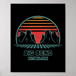 Big Bend National Park Retro Wandern Vintage 80er Poster