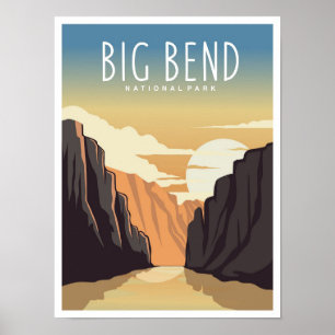 Big Bend National Park Texas Reiseillustration Poster