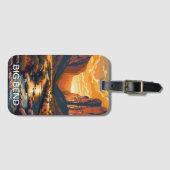 Big Bend National Park Texas Retro Reisen Gepäckanhänger (Vorderseite (Horizontal))