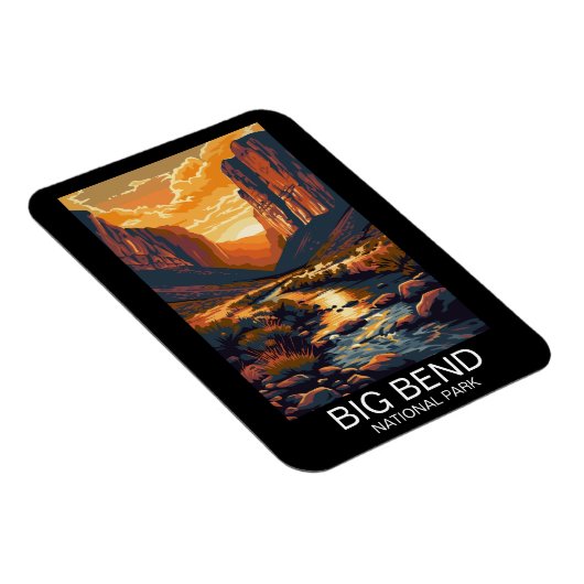 Big Bend National Park Texas Retro Reisen Magnet (Rechte Seite)