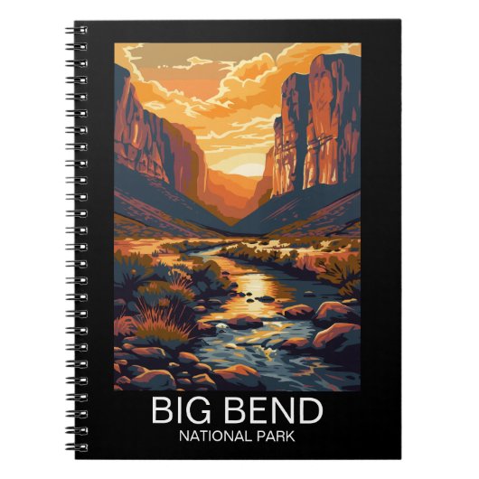 Big Bend National Park Texas Retro Reisen Notizblock (Vorderseite)
