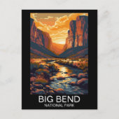Big Bend National Park Texas Retro Reisen Postkarte (Vorderseite)