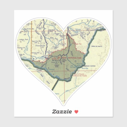 Big Bend Nationalpark 1955 Aufkleber (Blatt)