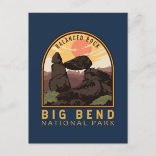 Big Bend Nationalpark Balanced Rock Emblem Postkarte