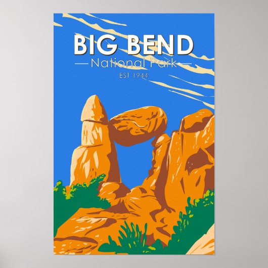 Big Bend Nationalpark Balanced Rock Vintag Poster (Vorne)