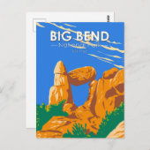 Big Bend Nationalpark Balanced Rock Vintag Postkarte (Vorne/Hinten)