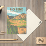Big Bend Nationalpark Chihuahuan Wüste Vintag Postkarte<br><div class="desc">Big Bend Vintage Vektordesign. Der Big Bend Nationalpark liegt im Südwesten von Texas und umfasst das gesamte Chisos Gebirge und einen großen Teil der Chihuahuan-Wüste.</div>