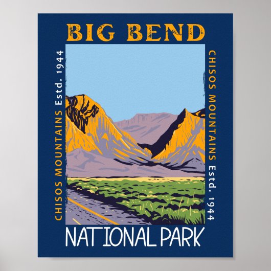Big Bend Nationalpark Chisos Berg gestört Poster (Vorne)