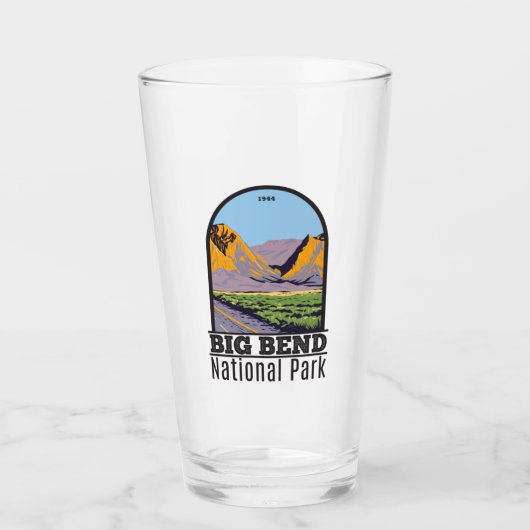 Big Bend Nationalpark Chisos Gebirge Vintag Glas (Vorderseite)