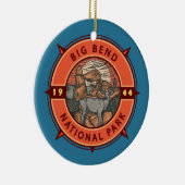 Big Bend Nationalpark Elk Retro Kompass Emblem Keramik Ornament (Rechts)