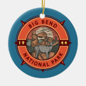 Big Bend Nationalpark Elk Retro Kompass Emblem Keramik Ornament (Vorne)