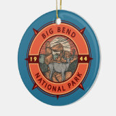 Big Bend Nationalpark Elk Retro Kompass Emblem Keramik Ornament (Links)