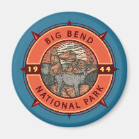 Big Bend Nationalpark Elk Retro Kompass Emblem