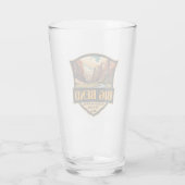 Big Bend Nationalpark Illustration Retro Abzeichen Glas (Rückseite)