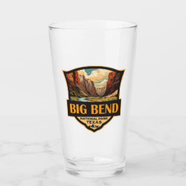 Big Bend Nationalpark Illustration Retro Abzeichen Glas