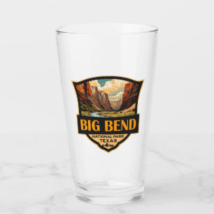 Big Bend Nationalpark Illustration Retro Abzeichen Glas