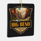 Big Bend Nationalpark Illustration Retro Abzeichen Keramikornament (Rechts)